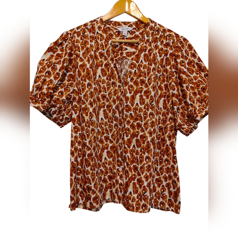 Women's Nine West Puff Sleeve Button-Down Shirt
